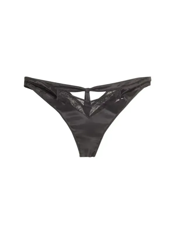 Grenelle Cutout Lace & Satin Tanga