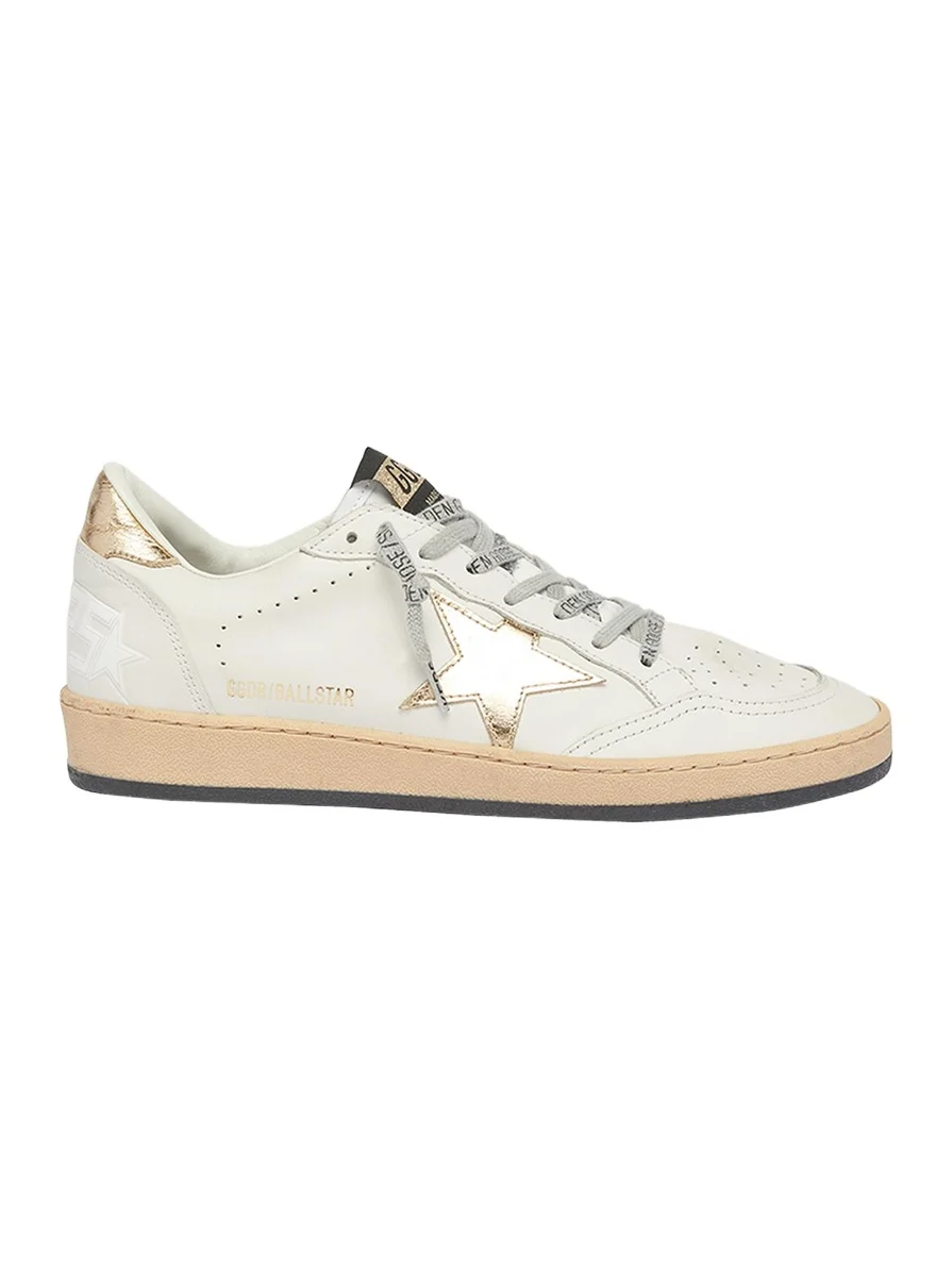 Ball Star Mixed Leather Low-Top Sneakers