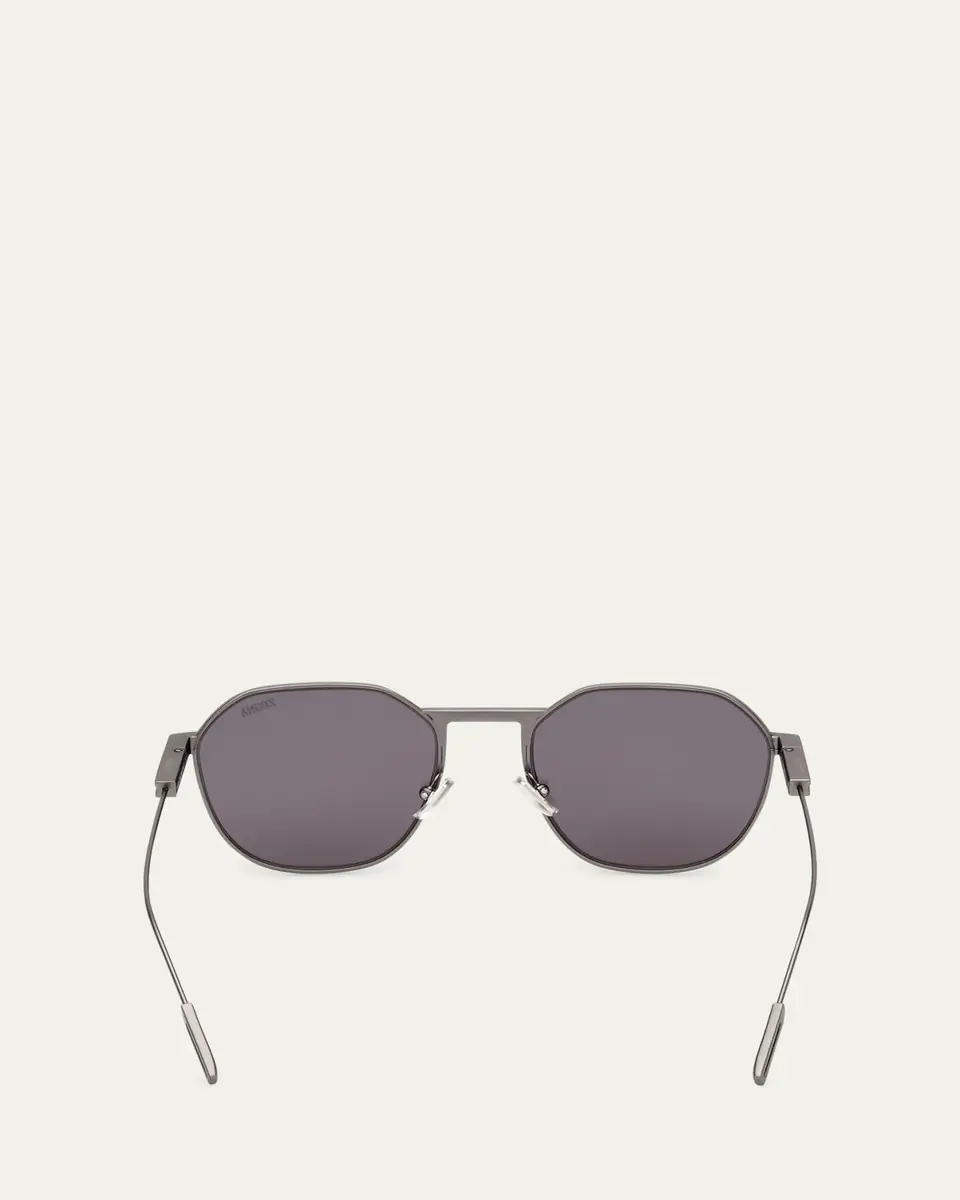 ZEGNA Men's Metal Round Sunglasses | Thumbnail 2