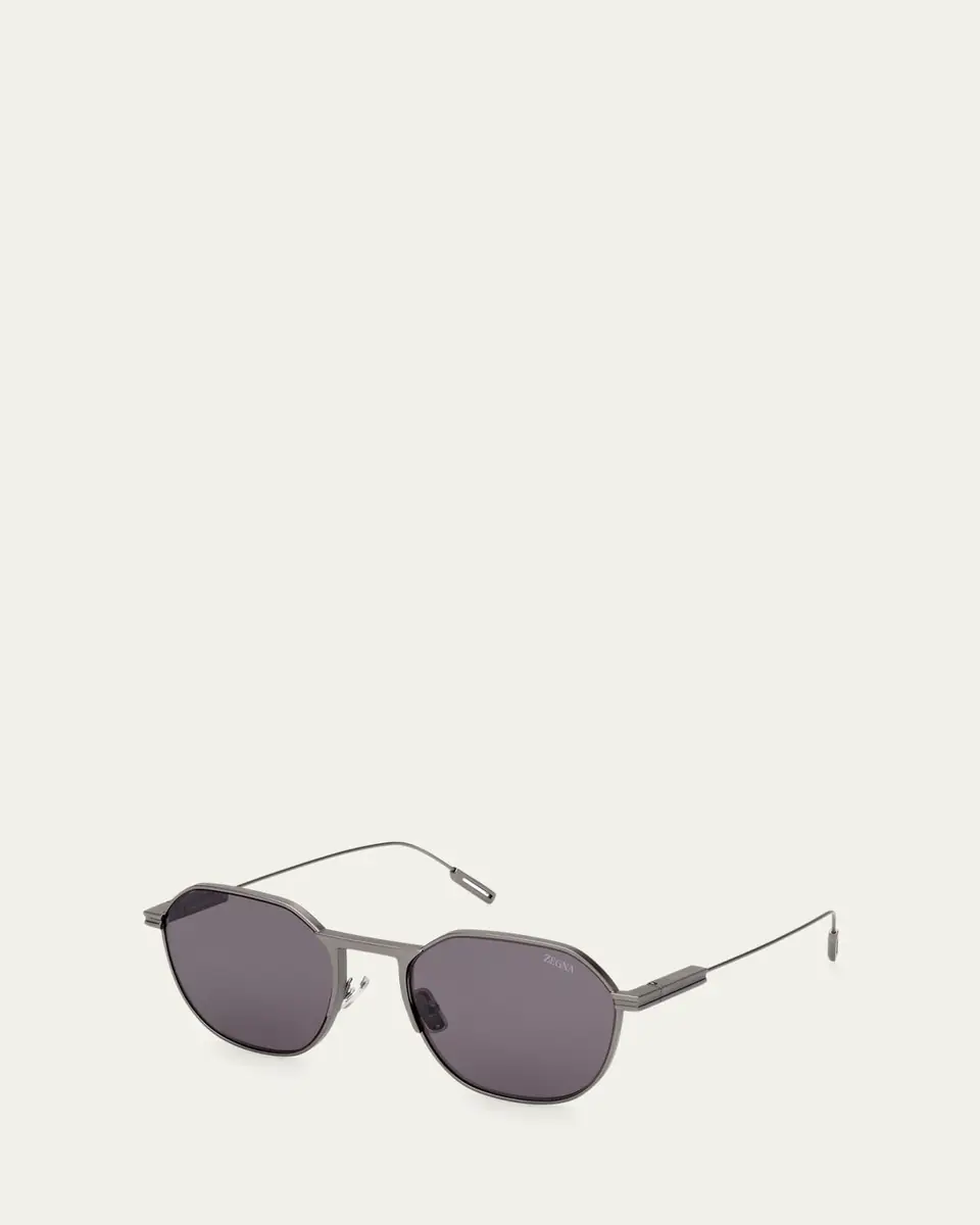 ZEGNA Men's Metal Round Sunglasses | Thumbnail 4