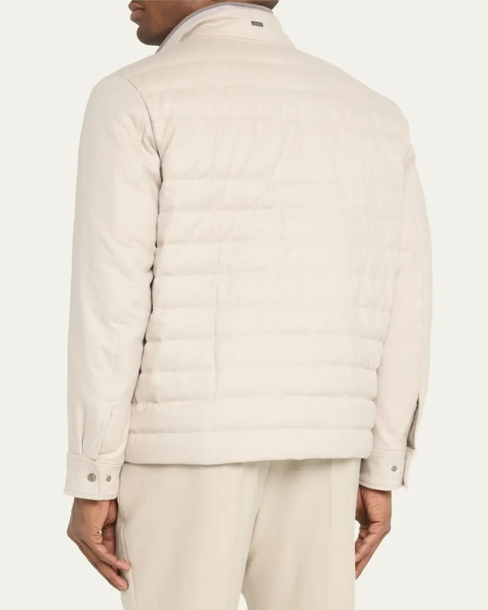 HERNO Men's Padded Silk-Cashmere Zip Jacket | Thumbnail 3