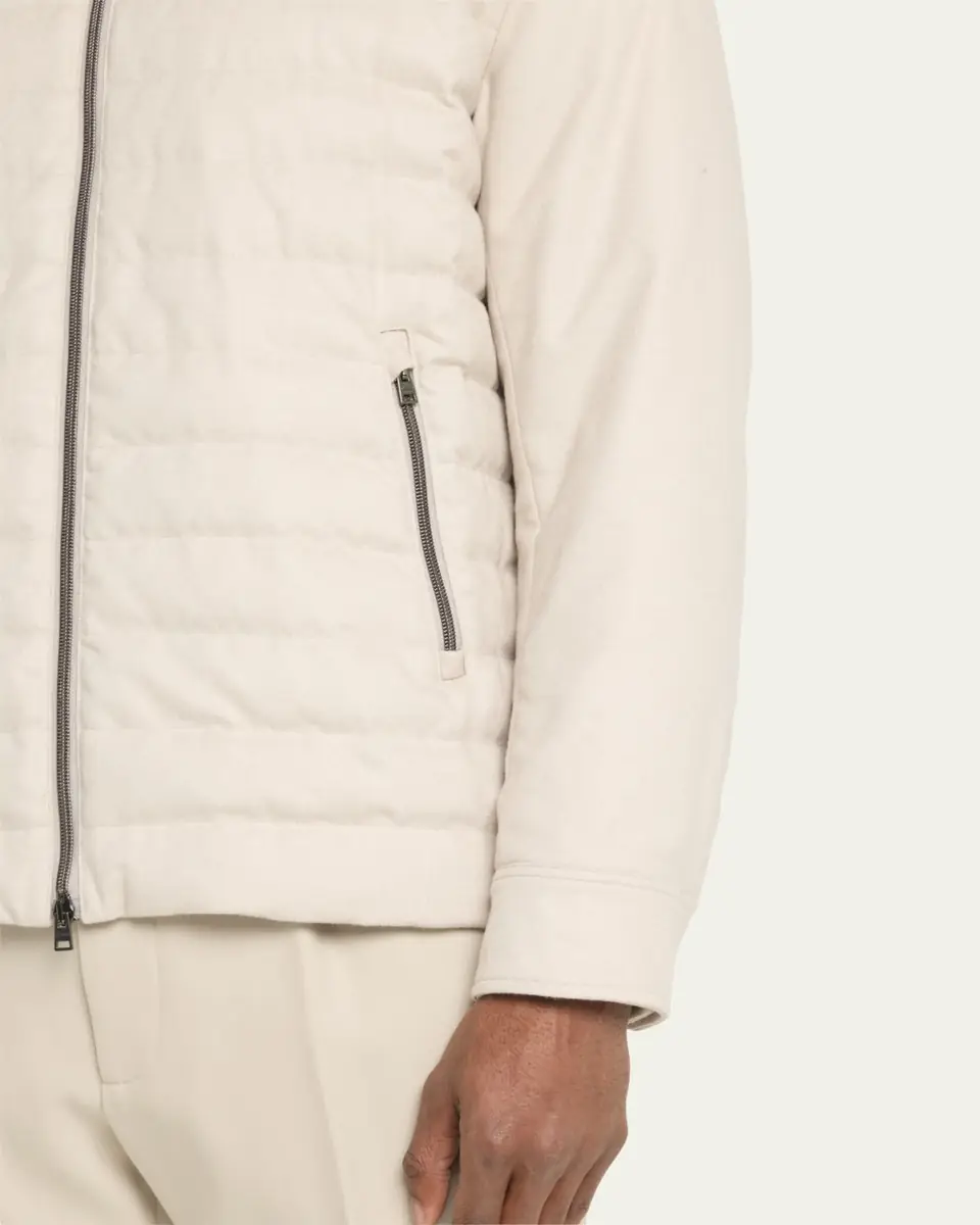 HERNO Men's Padded Silk-Cashmere Zip Jacket | Thumbnail 5