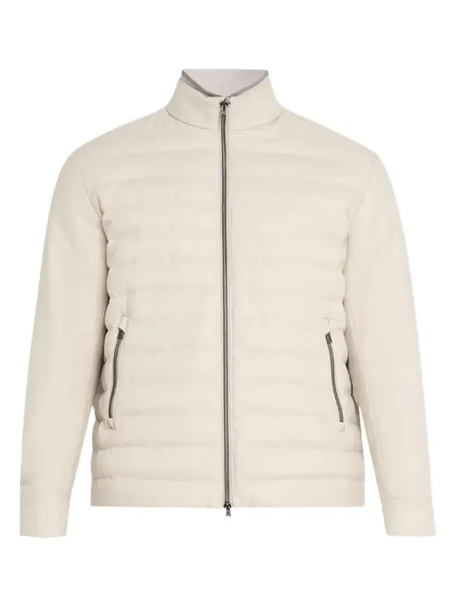 Men's Padded Silk-Cashmere Zip Jacket Men's Padded Silk-Cashmere Zip Jacket