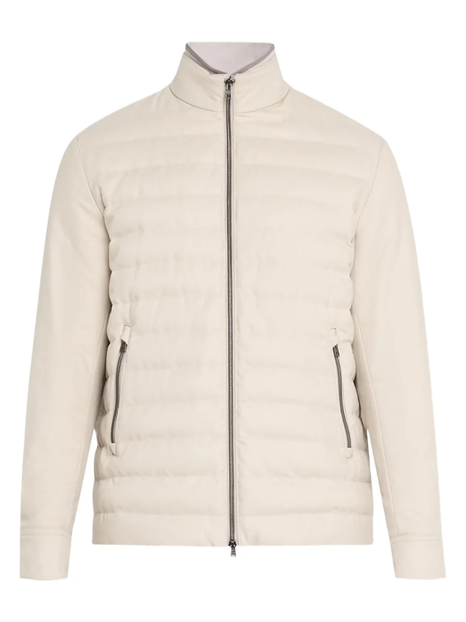 HERNO Men's Padded Silk-Cashmere Zip Jacket