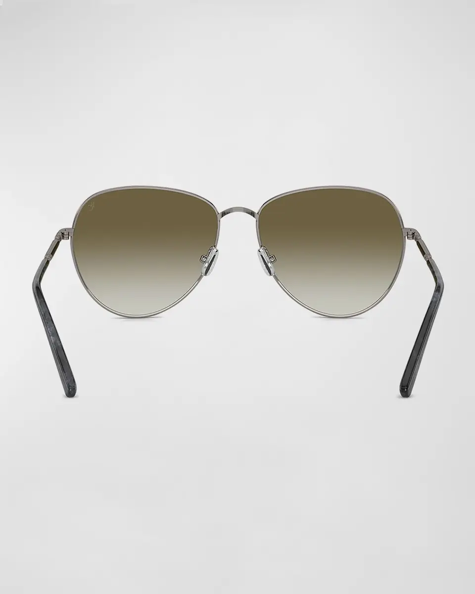 Brunello Cucinelli Oversized Titanium & Plastic Aviator Sunglasses | Thumbnail 2 Brunello Cucinelli Oversized Titanium & Plastic Aviator Sunglasses | Thumbnail 2