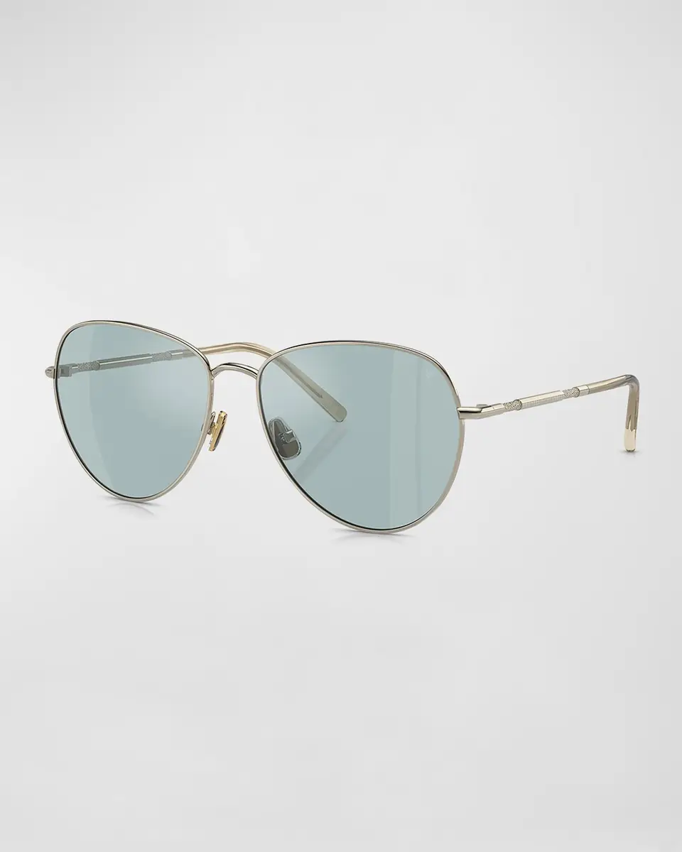 Brunello Cucinelli Oversized Titanium & Plastic Aviator Sunglasses | Thumbnail 11 Brunello Cucinelli Oversized Titanium & Plastic Aviator Sunglasses | Thumbnail 11