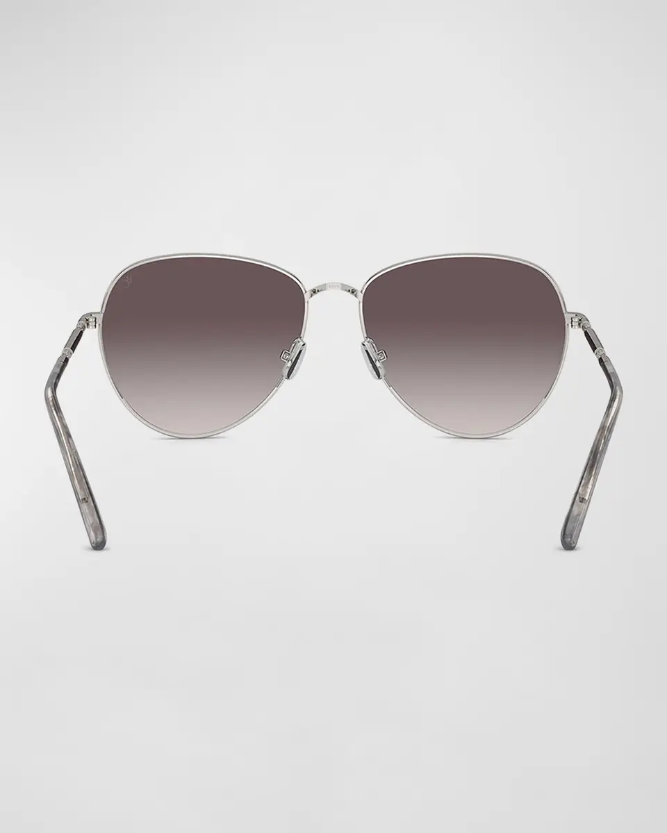 Brunello Cucinelli Oversized Titanium & Plastic Aviator Sunglasses | Thumbnail 15 Brunello Cucinelli Oversized Titanium & Plastic Aviator Sunglasses | Thumbnail 15
