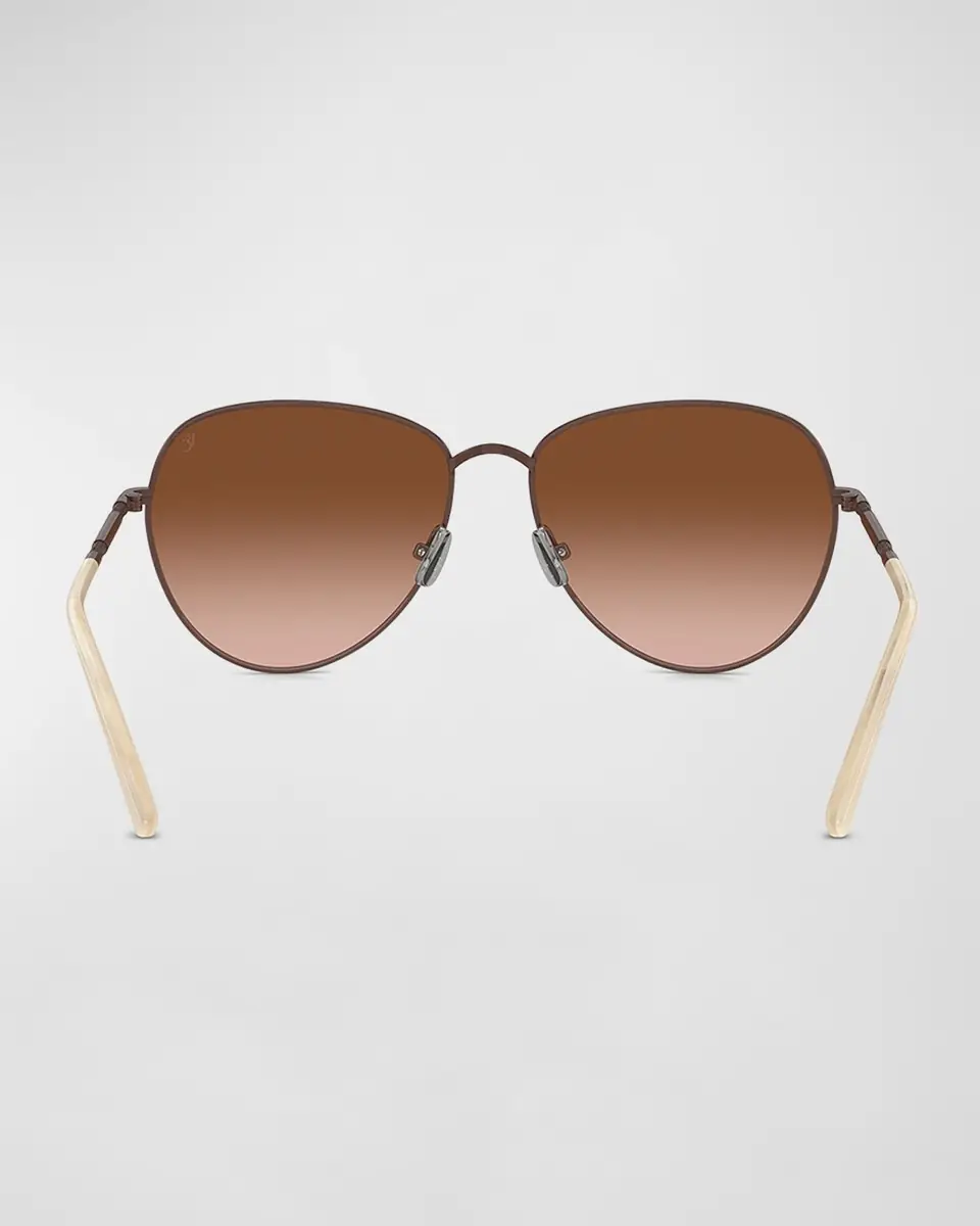 Brunello Cucinelli Oversized Titanium & Plastic Aviator Sunglasses | Thumbnail 18 Brunello Cucinelli Oversized Titanium & Plastic Aviator Sunglasses | Thumbnail 18