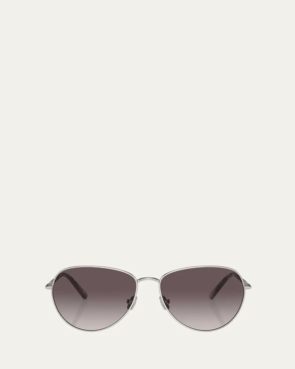 Brunello Cucinelli Oversized Titanium & Plastic Aviator Sunglasses | Thumbnail 4 Brunello Cucinelli Oversized Titanium & Plastic Aviator Sunglasses | Thumbnail 4
