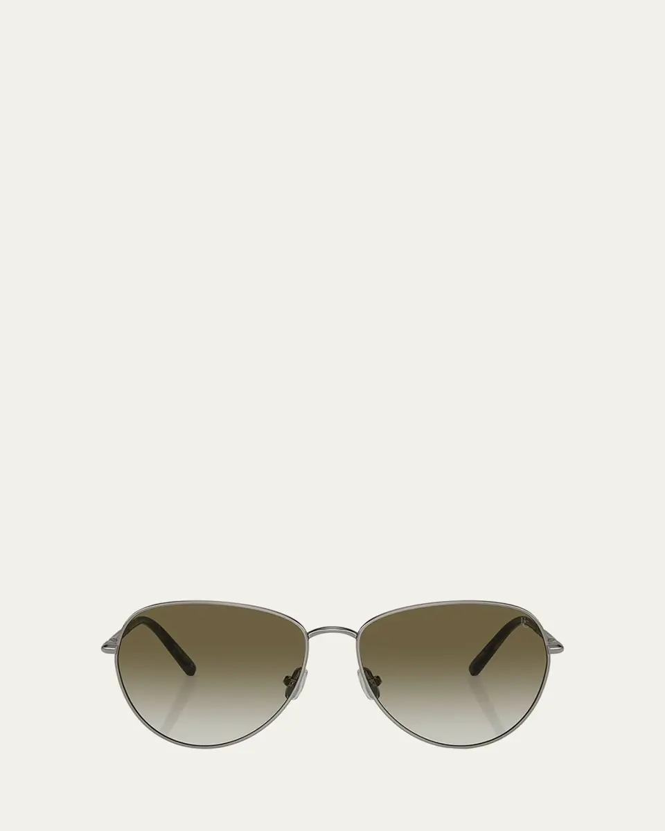 Brunello Cucinelli Oversized Titanium & Plastic Aviator Sunglasses | Thumbnail 7 Brunello Cucinelli Oversized Titanium & Plastic Aviator Sunglasses | Thumbnail 7