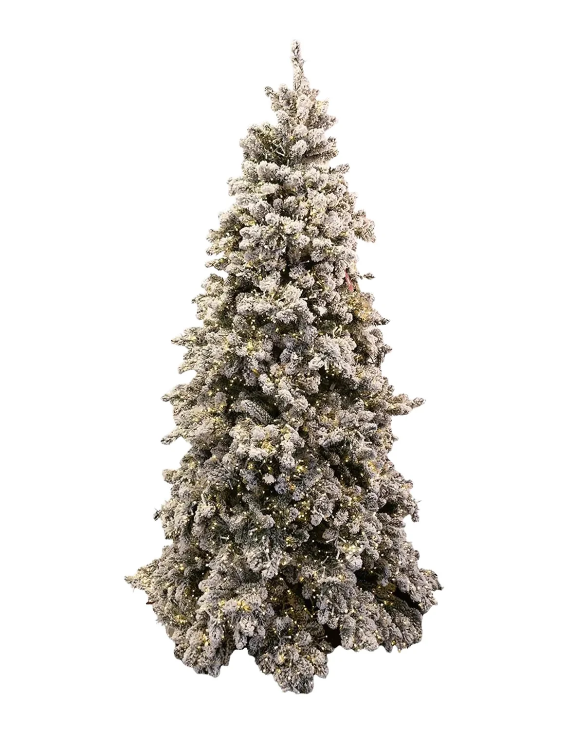 Barcana Snowy Royal Majestic Pine Pre-Lit Christmas Tree w/ Cluster Warm White LED Lights, 9 '