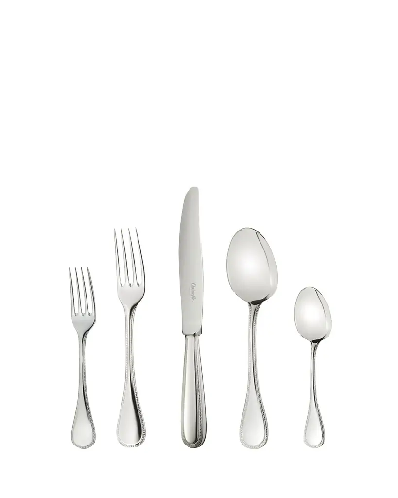Christofle Perle Stainless Steel Flatware Place Setting