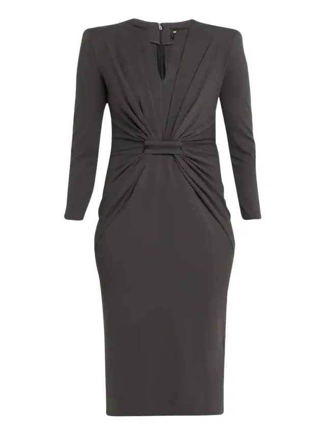 Giorgio Armani Tab-Front Gathered Jersey Sheath Dress