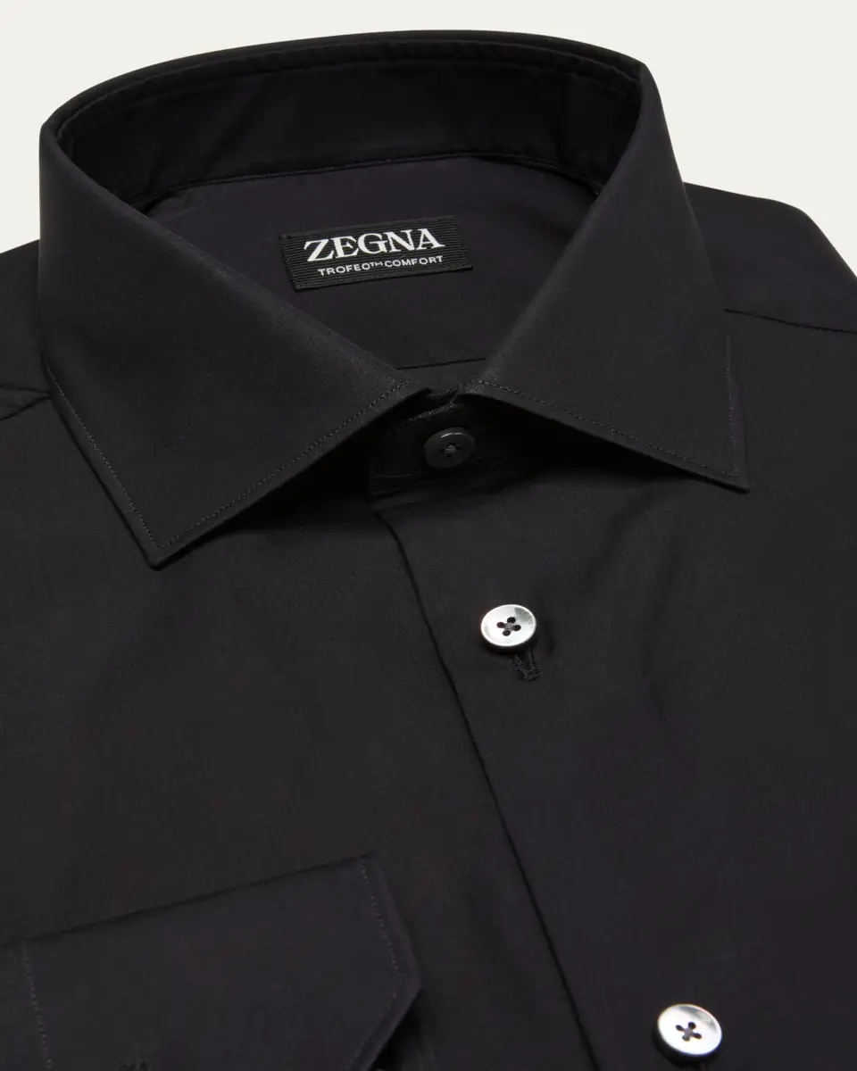 Zegna Men's Trofeo Comfort Cotton Dress Shirt | Thumbnail 2 Zegna Men's Trofeo Comfort Cotton Dress Shirt | Thumbnail 2
