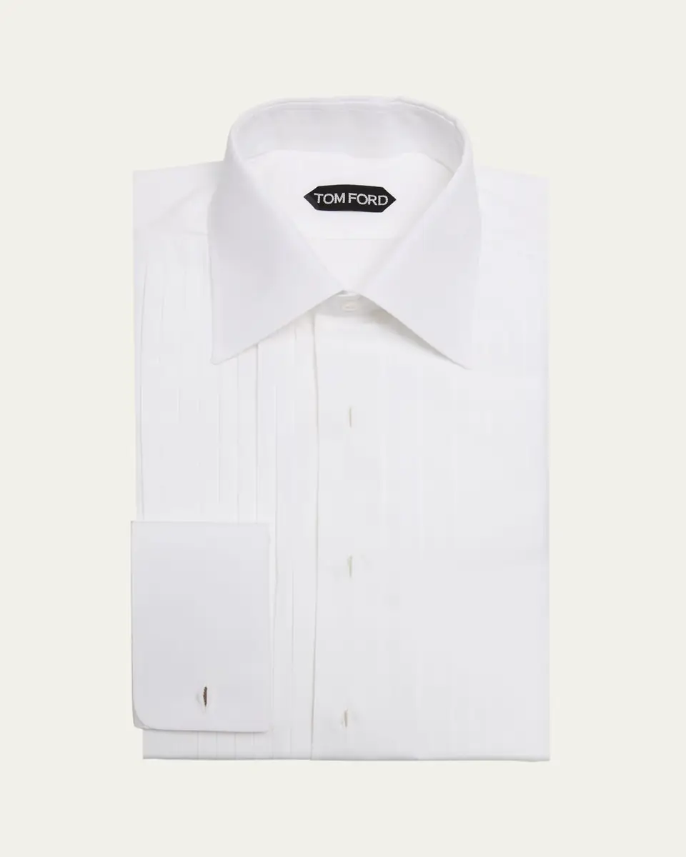 TOM FORD Men's Cotton Plisse Dress Shirt | Thumbnail 2