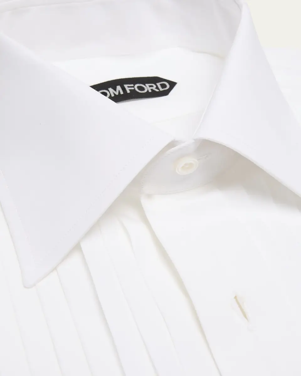 TOM FORD Men's Cotton Plisse Dress Shirt | Thumbnail 3