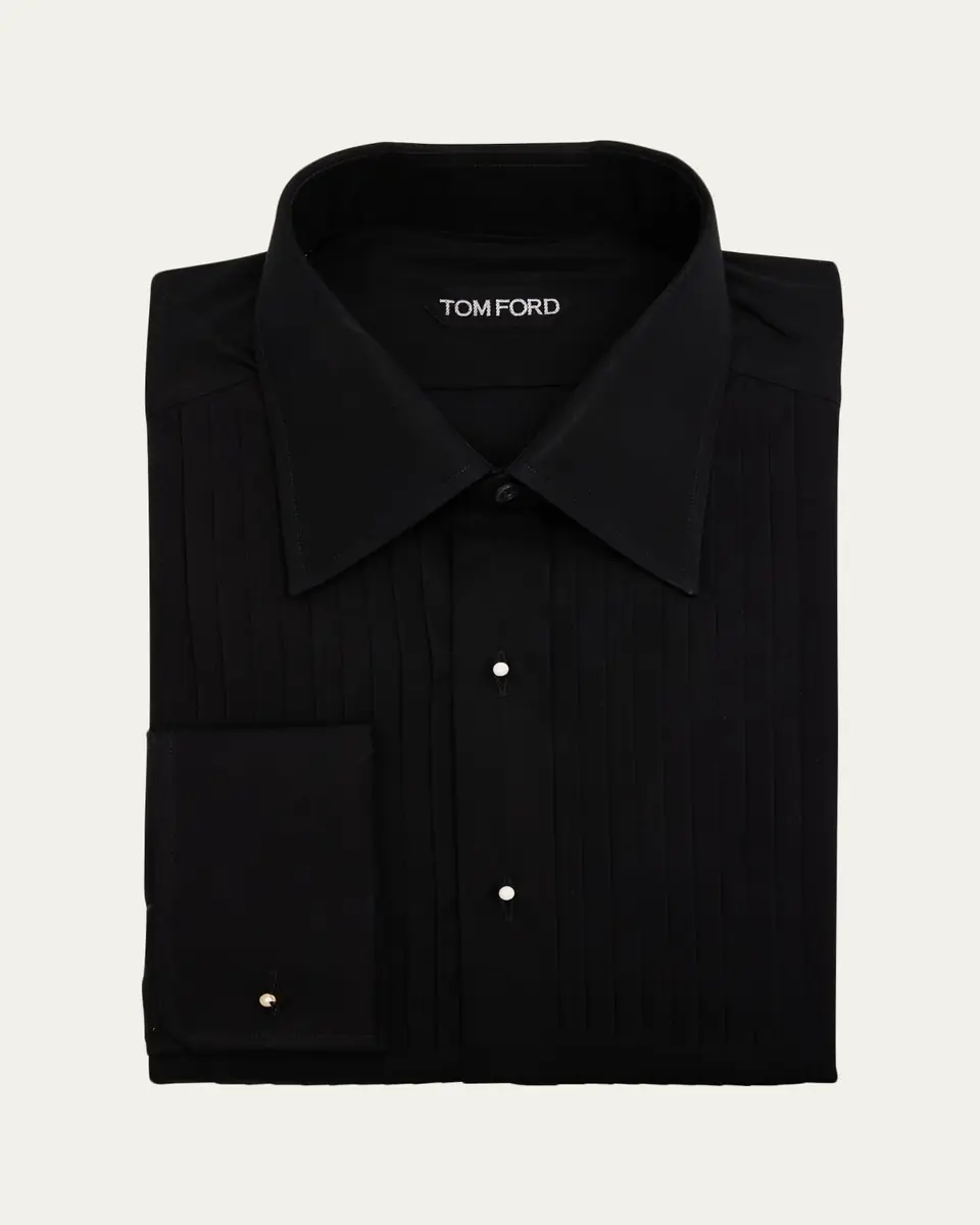 TOM FORD Men's Cotton Plisse Dress Shirt | Thumbnail 4