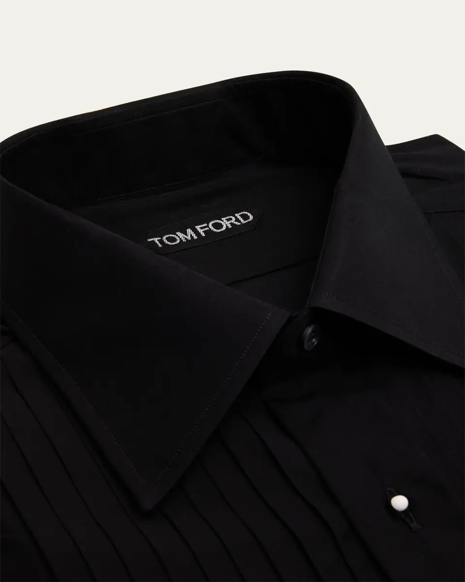 TOM FORD Men's Cotton Plisse Dress Shirt | Thumbnail 5