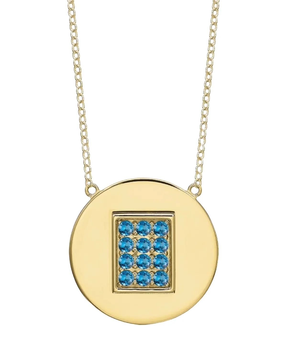 14K Gold Blue Topaz Birthstone Necklace 14K Gold Blue Topaz Birthstone Necklace