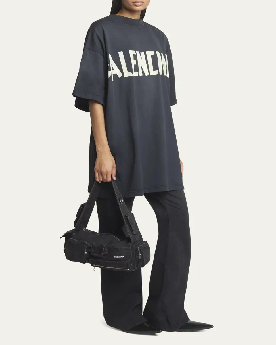 Balenciaga Superbusy Sling Washed Denim Shoulder Bag | Thumbnail 5 Balenciaga Superbusy Sling Washed Denim Shoulder Bag | Thumbnail 5