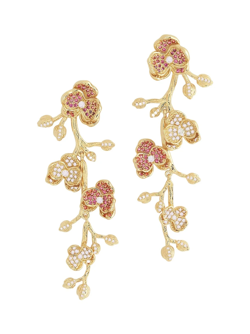 Anabel Aram Jewelry Cubic Zirconia Orchid Dangle Earrings