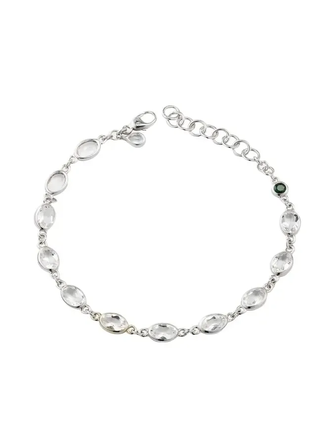 Oval Bezel-Set Rock Crystal Tennis Bracelet in Sterling Silver Oval Bezel-Set Rock Crystal Tennis Bracelet in Sterling Silver