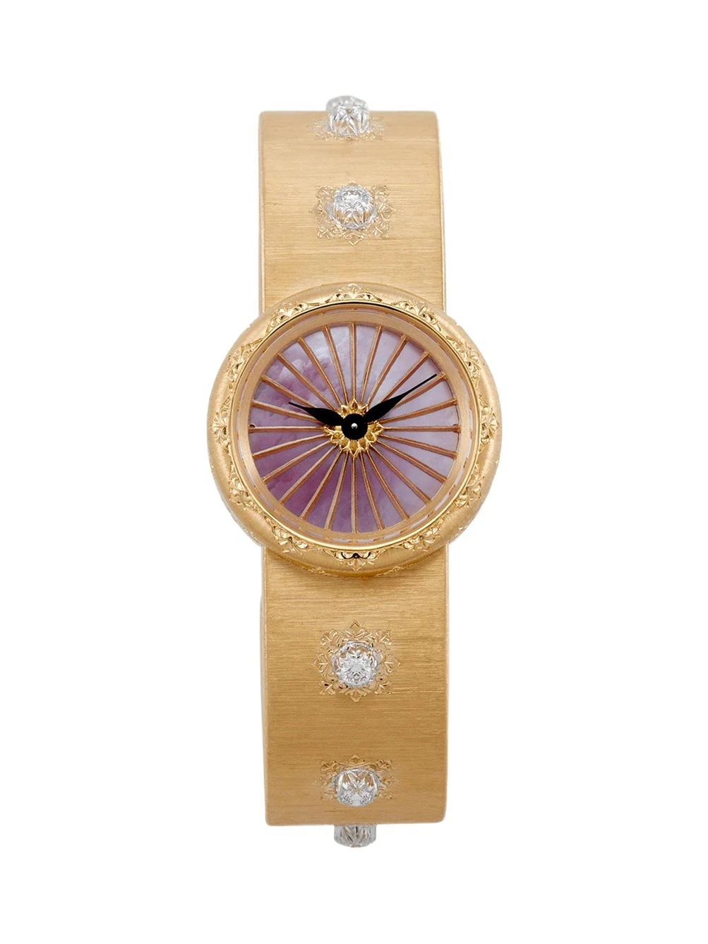Macri Classic Yellow Gold Bracelet Watch with Diamonds