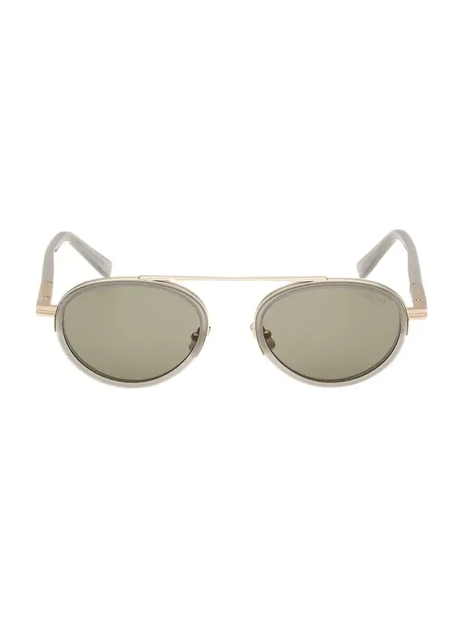 Men's ORIZZONTE II Metal-Acetate Round Sunglasses