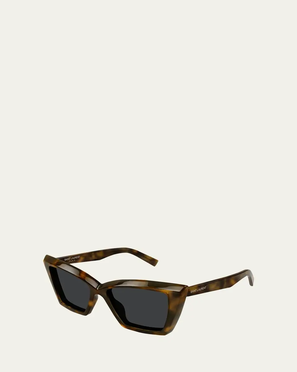 Saint Laurent Beveled Acetate Cat-Eye Sunglasses | Thumbnail 2