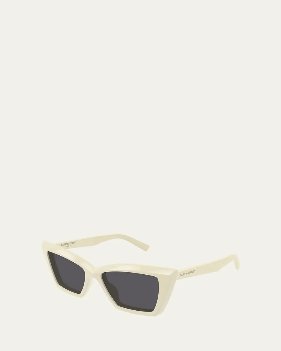 Saint Laurent Beveled Acetate Cat-Eye Sunglasses | Thumbnail 3