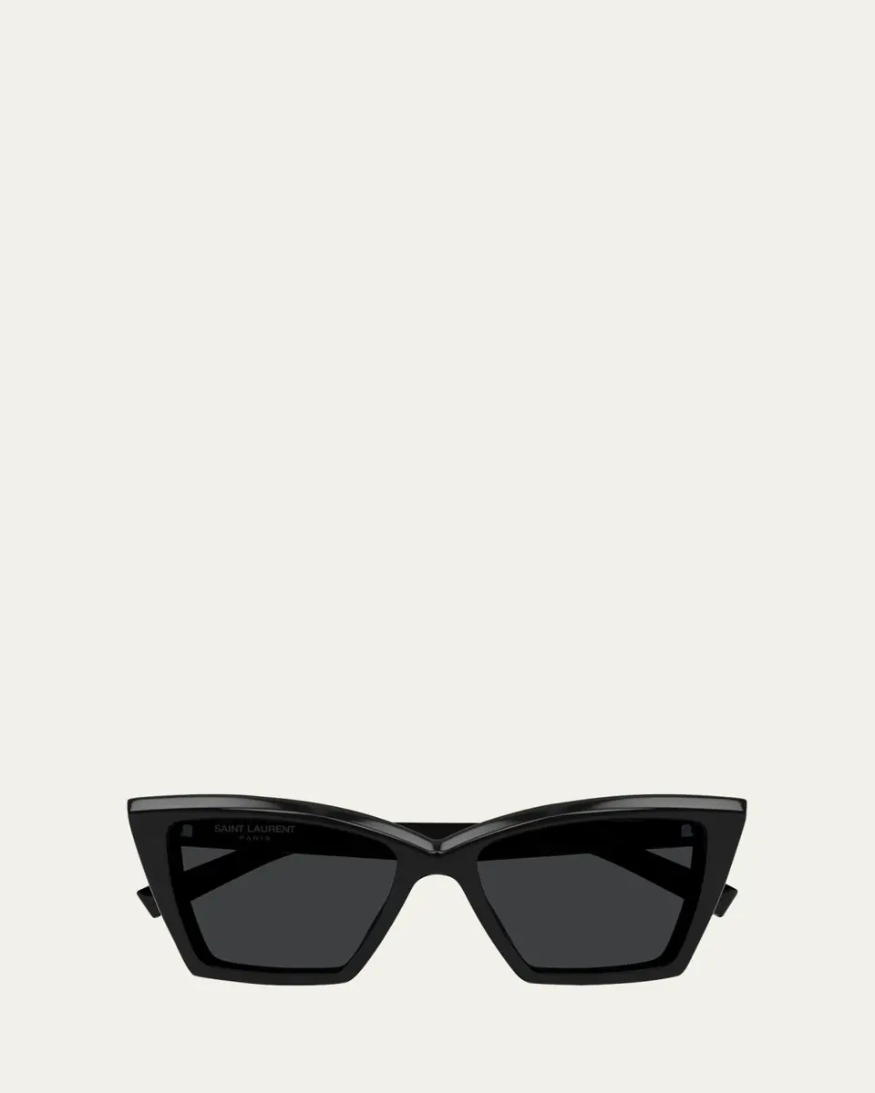 Saint Laurent Beveled Acetate Cat-Eye Sunglasses | Thumbnail 4