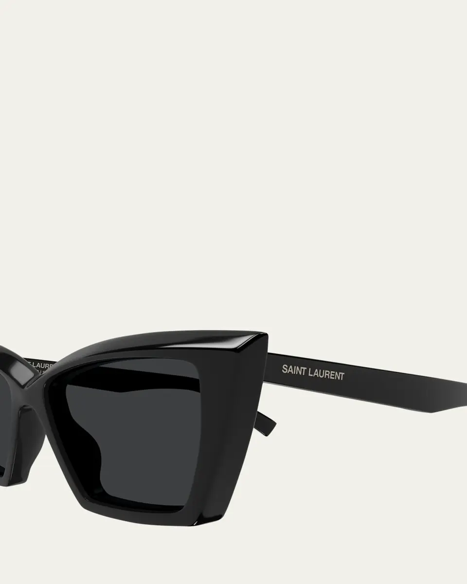 Saint Laurent Beveled Acetate Cat-Eye Sunglasses | Thumbnail 6