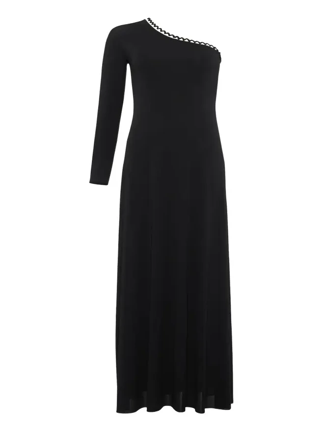 Play One-Shoulder Ric Rac-Trim Long Dress Play One-Shoulder Ric Rac-Trim Long Dress