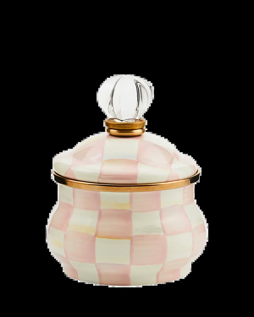 MacKenzie-Childs Rosy Check Enamel Lidded Sugar Bowl | Thumbnail 2 MacKenzie-Childs Rosy Check Enamel Lidded Sugar Bowl | Thumbnail 2