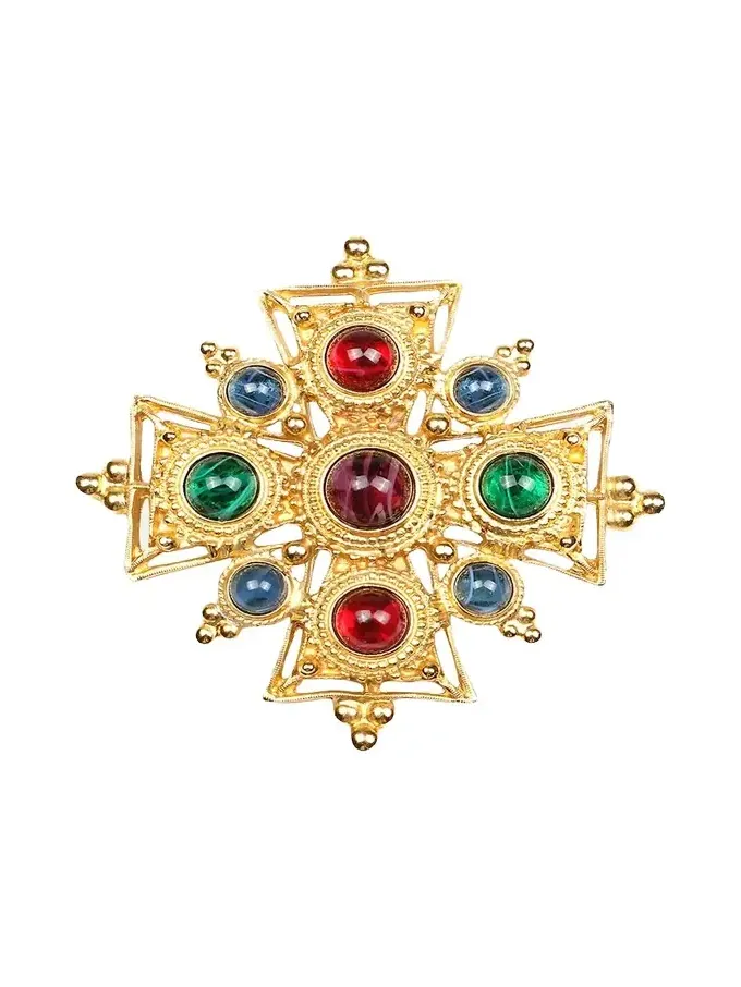 Multicolor Cross Brooch Multicolor Cross Brooch