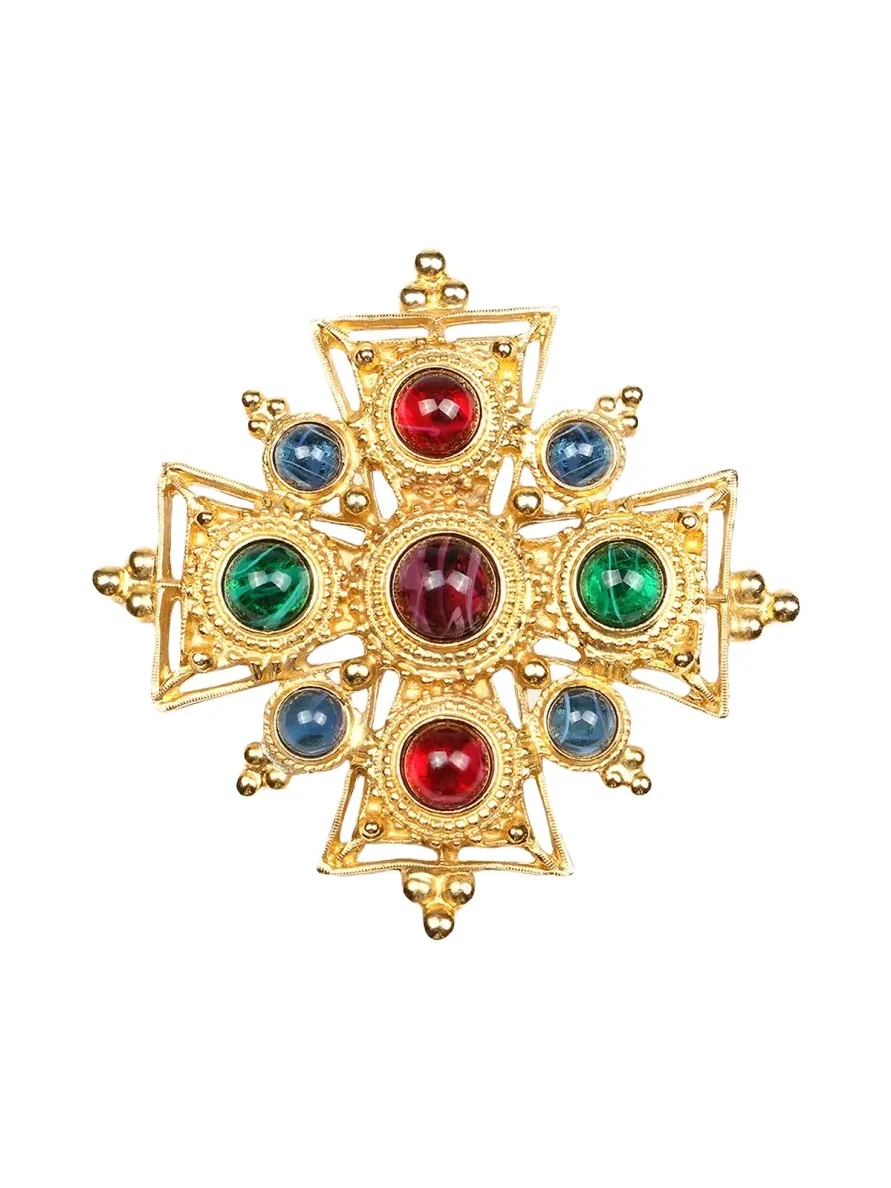 Multicolor Cross Brooch Multicolor Cross Brooch