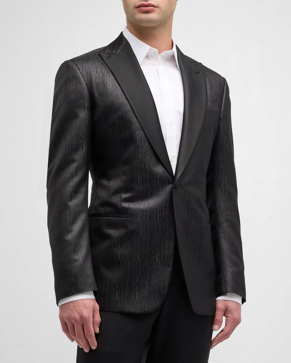 Giorgio Armani Men's Tonal Jacquard Dinner Jacket | Thumbnail 3 Giorgio Armani Men's Tonal Jacquard Dinner Jacket | Thumbnail 3