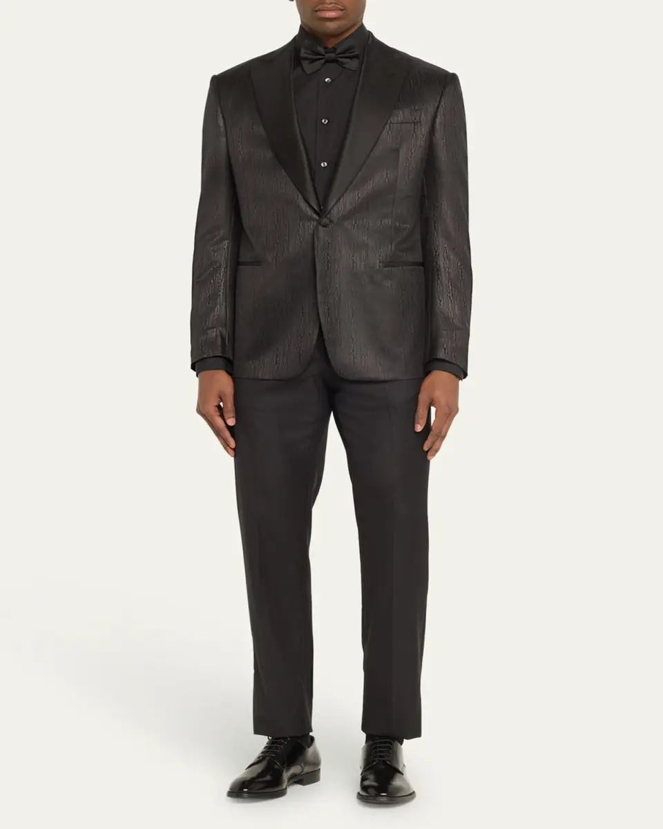 Giorgio Armani Men's Tonal Jacquard Dinner Jacket | Thumbnail 9 Giorgio Armani Men's Tonal Jacquard Dinner Jacket | Thumbnail 9