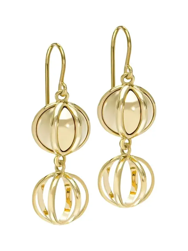 Prisma 18K Yellow Gold Double Drop Earrings Prisma 18K Yellow Gold Double Drop Earrings