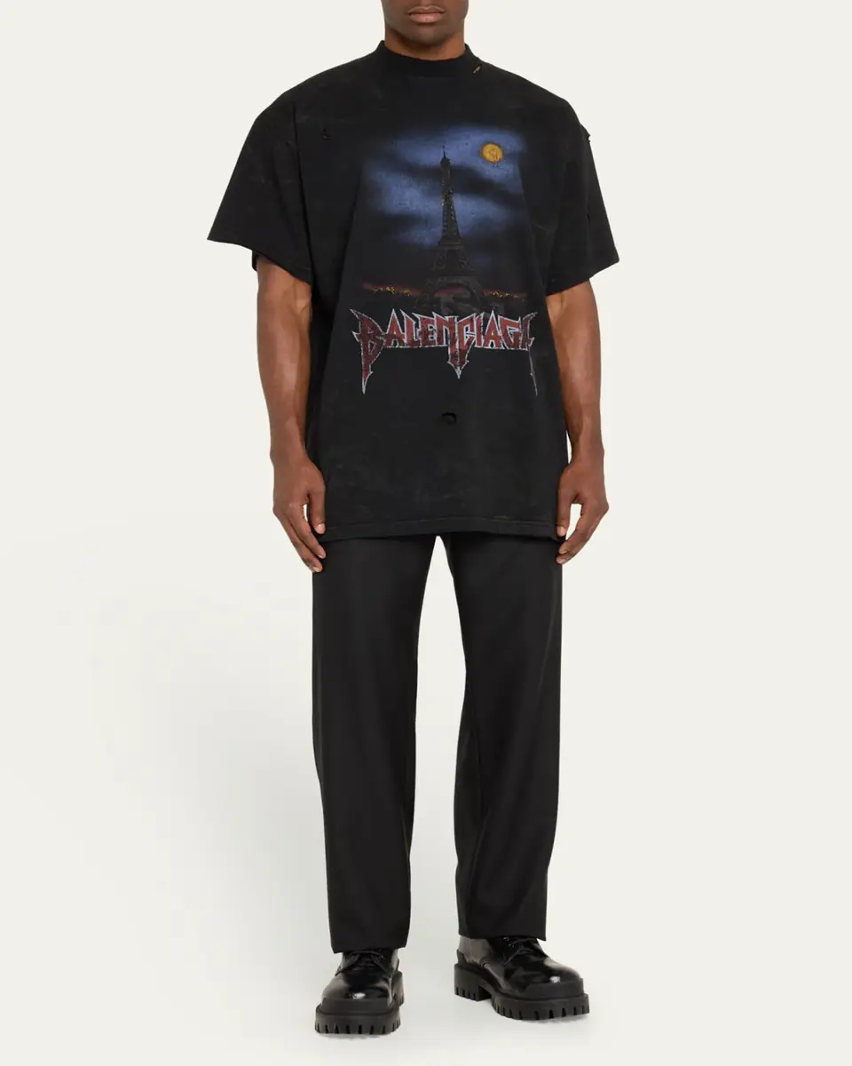Balenciaga Men's Paris Moon Jersey T-Shirt | Thumbnail 2 Balenciaga Men's Paris Moon Jersey T-Shirt | Thumbnail 2