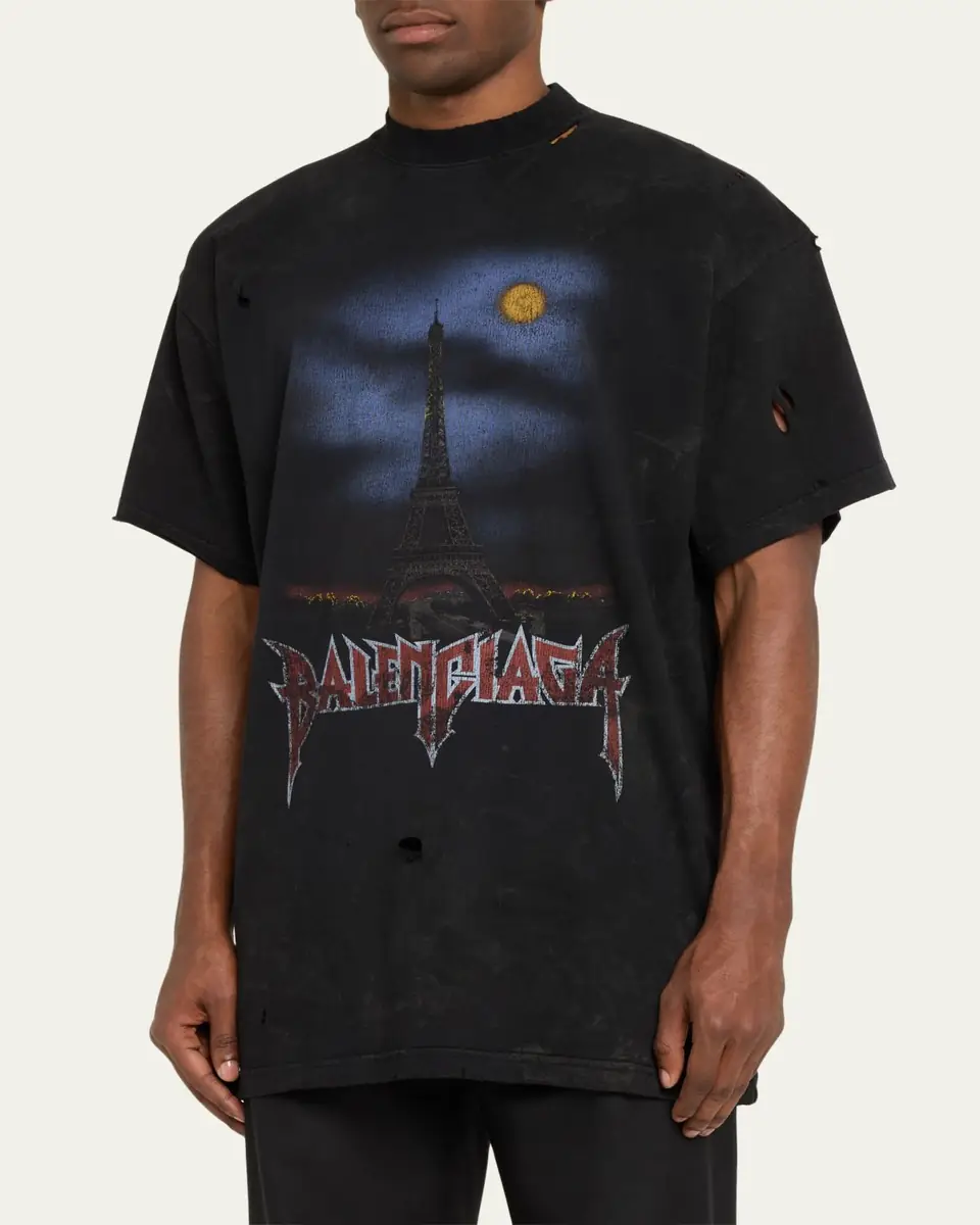 Balenciaga Men's Paris Moon Jersey T-Shirt | Thumbnail 4 Balenciaga Men's Paris Moon Jersey T-Shirt | Thumbnail 4