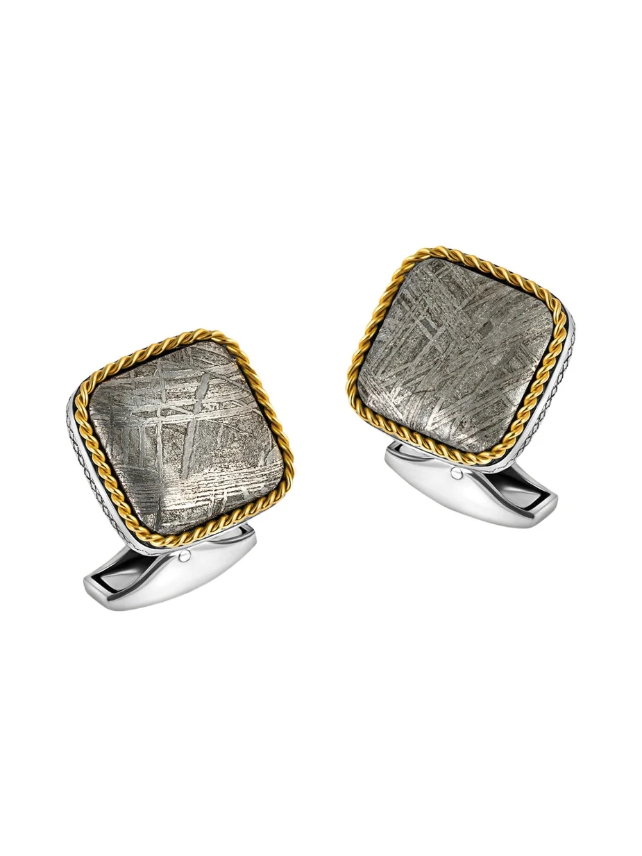 Tateossian Men's Limited Edition Meteorite Square Cufflinks