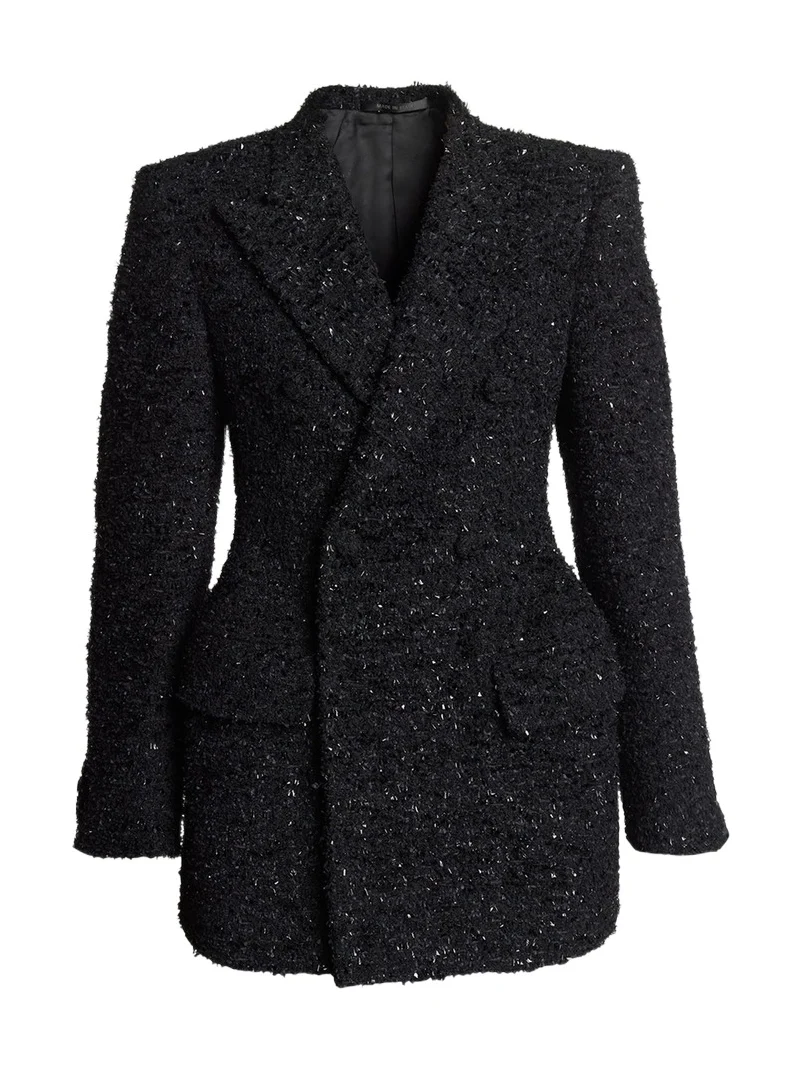 Boucle Double-Breast Hourglass Coat Boucle Double-Breast Hourglass Coat