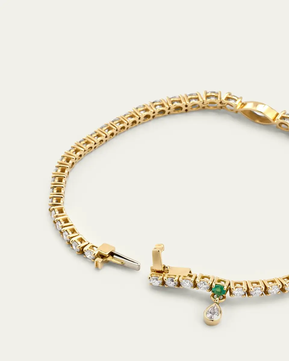 MONICA RICH KOSANN 18K Yellow Gold Tennis Bracelet with Prong Set Diamonds | Thumbnail 4 MONICA RICH KOSANN 18K Yellow Gold Tennis Bracelet with Prong Set Diamonds | Thumbnail 4