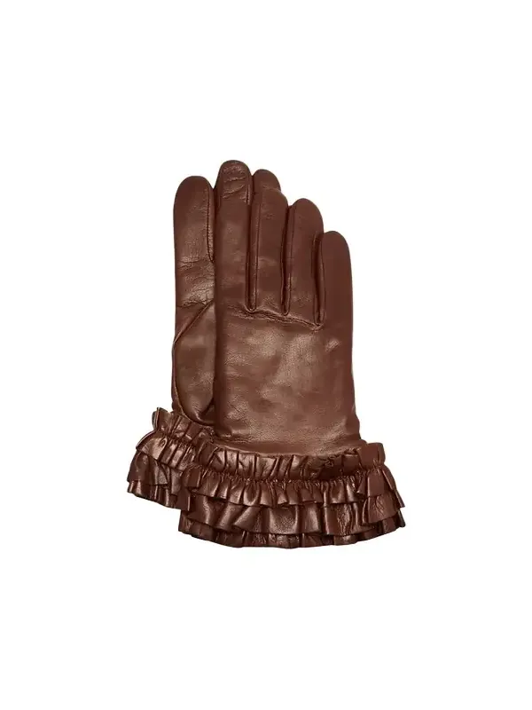 Ruffle Cuffs Leather Gloves Ruffle Cuffs Leather Gloves