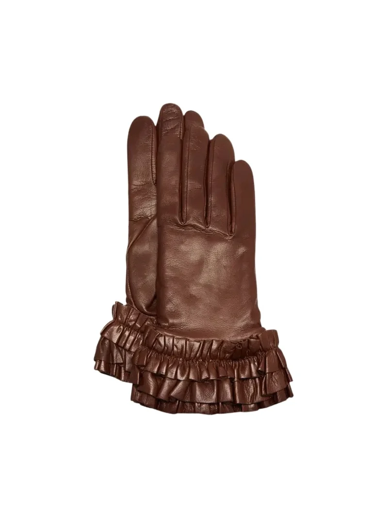 Ruffle Cuffs Leather Gloves Ruffle Cuffs Leather Gloves