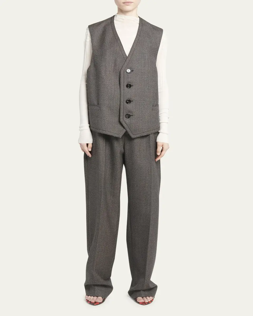 Bottega Veneta Classic Wool Houndstooth Vest | Thumbnail 2 Bottega Veneta Classic Wool Houndstooth Vest | Thumbnail 2