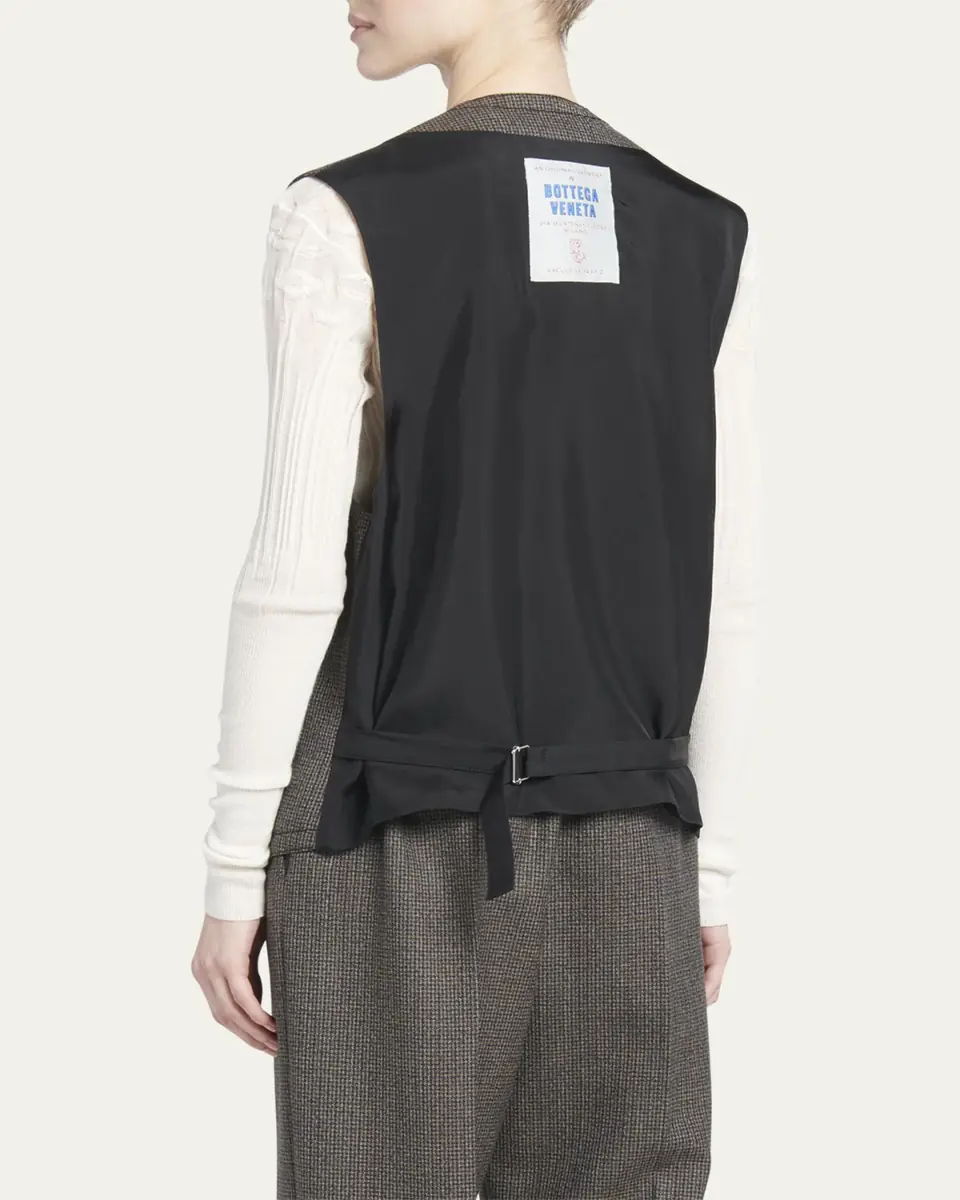 Bottega Veneta Classic Wool Houndstooth Vest | Thumbnail 3 Bottega Veneta Classic Wool Houndstooth Vest | Thumbnail 3