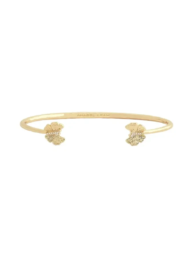 Cubic Zirconia Butterfly Bangle Bracelet