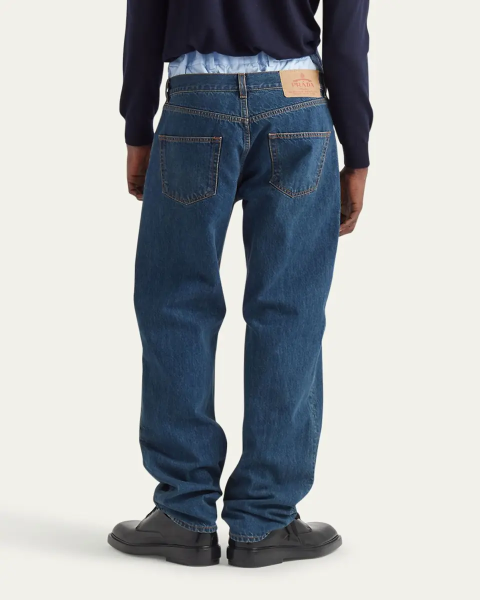Prada Men's Relaxed Used-Look Jeans | Thumbnail 2 Prada Men's Relaxed Used-Look Jeans | Thumbnail 2
